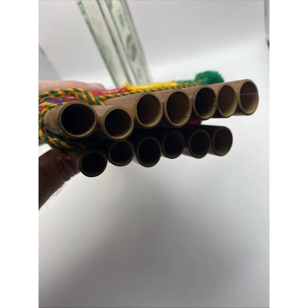 Bamboo Pan Flute Key G Soprano, Lacquered, Lightweight, 12